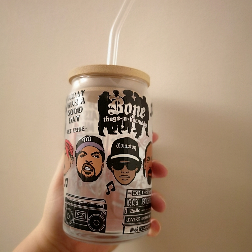 90's rap icon Libbey can glass